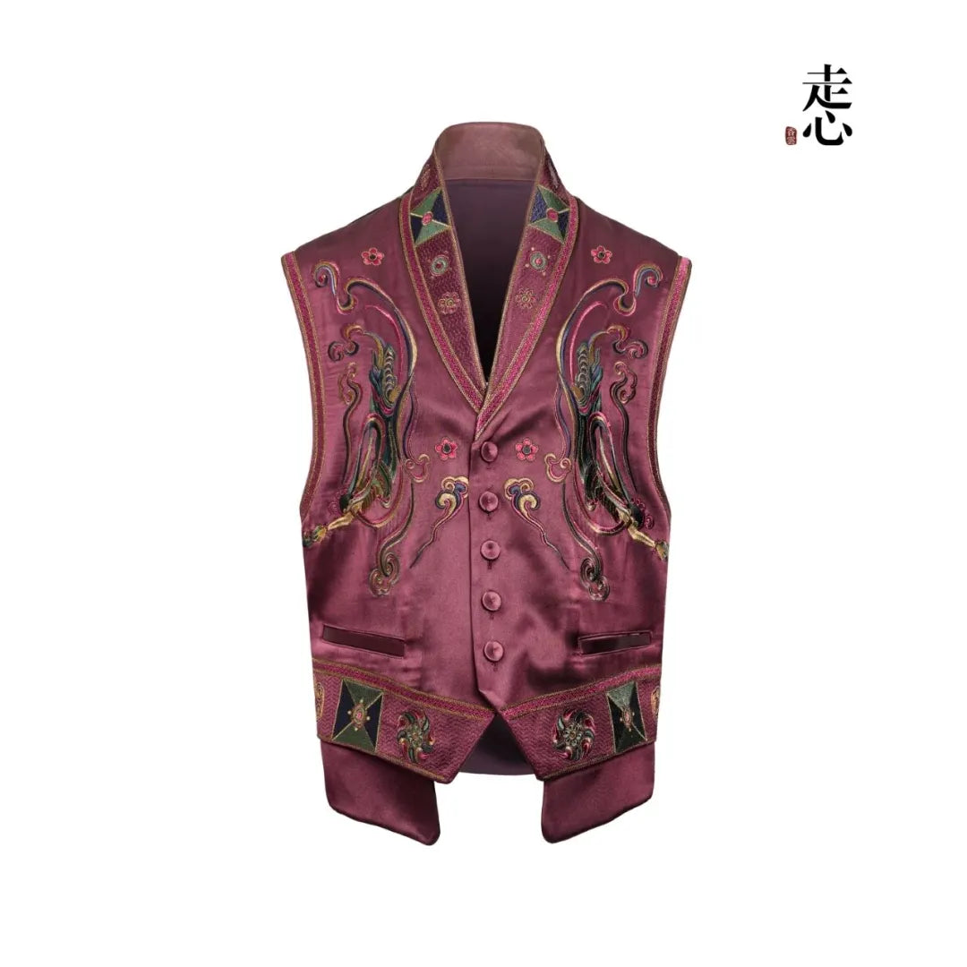 Luxury Dunhuang Silk Waistcoat Vest- 25ZMJ5953