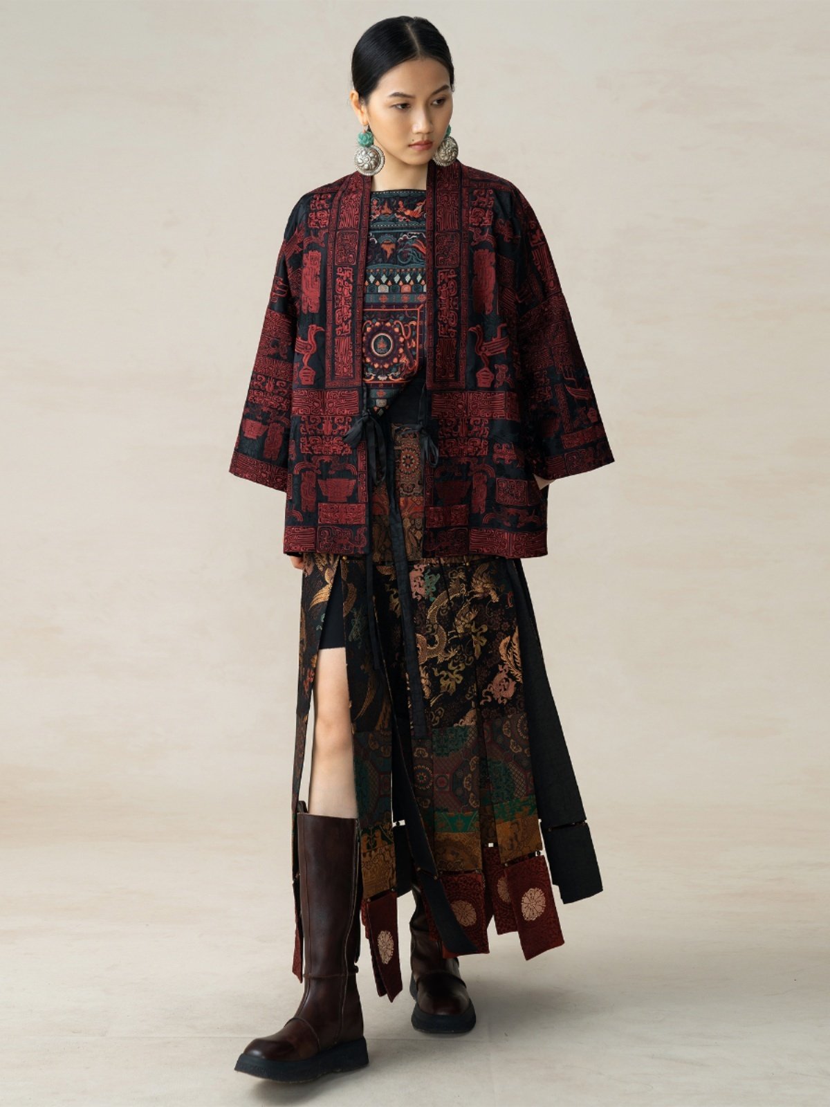 Chinese Xiangyun Silk Sanxingdui Embroidered Kasaya