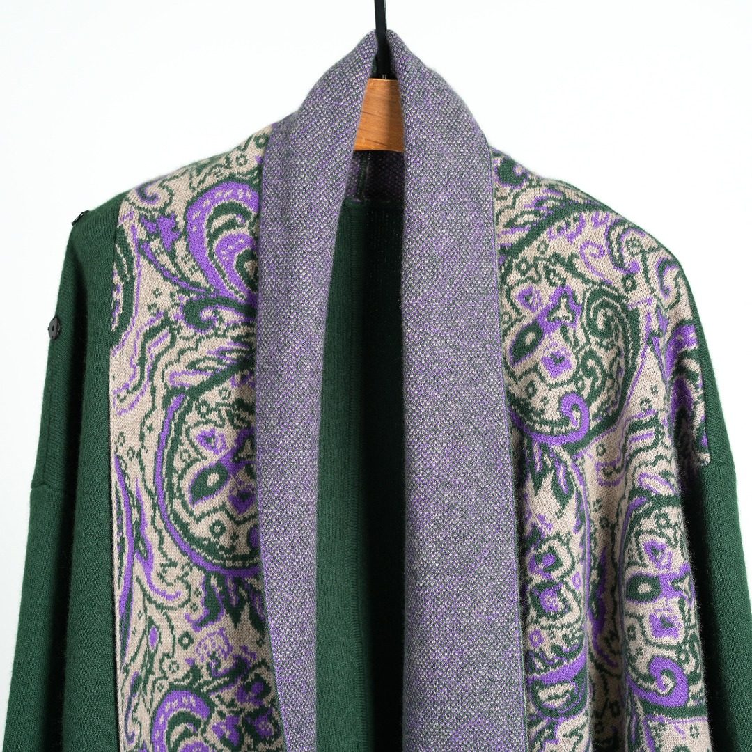 Oriental Chinese Motif Cashmere Cardigan – Soft Luxury Knit Sweater