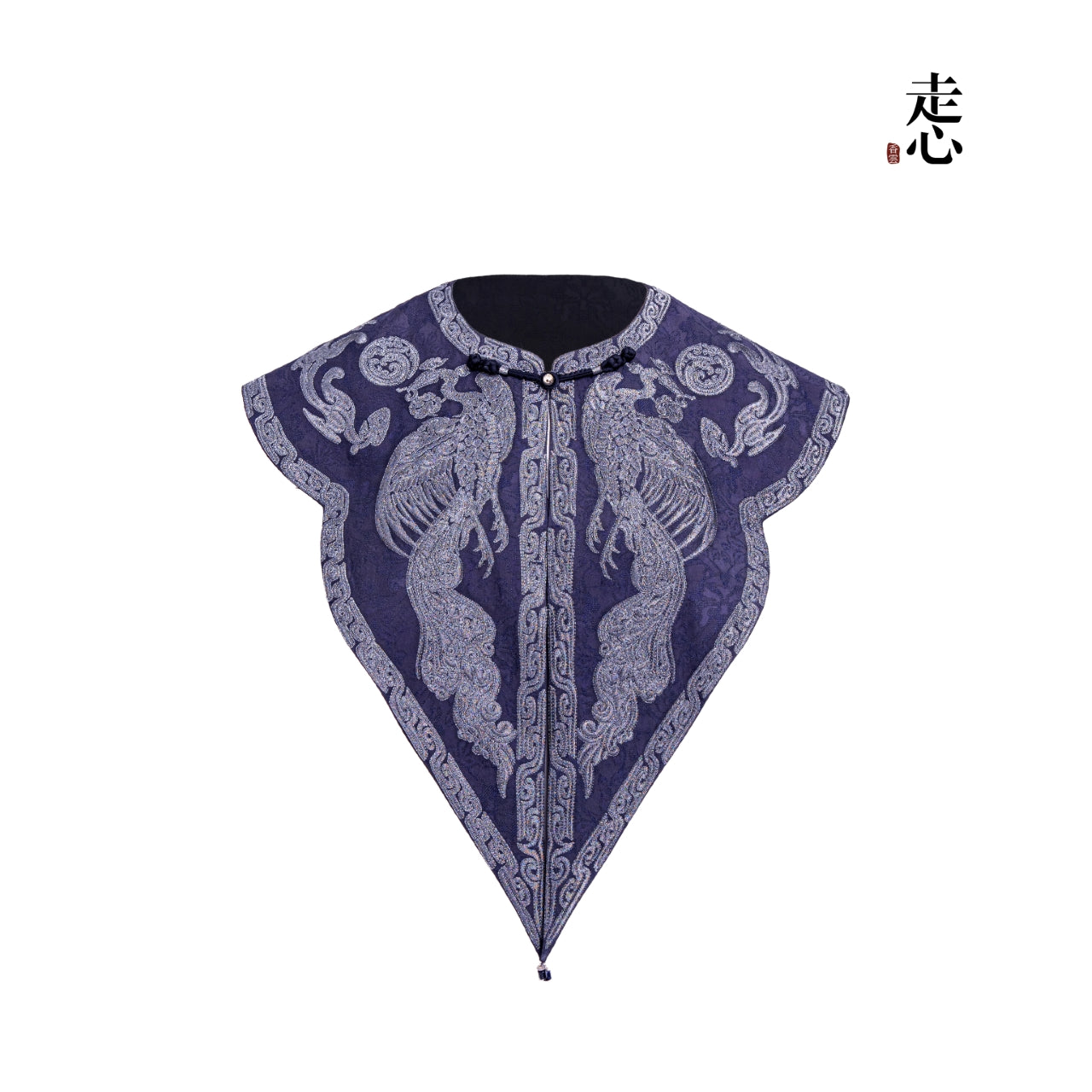 Heritage Xiangyun Silk Shoulder Cape – Bronze Gold Embroidered Mantle | Zouxin Silk