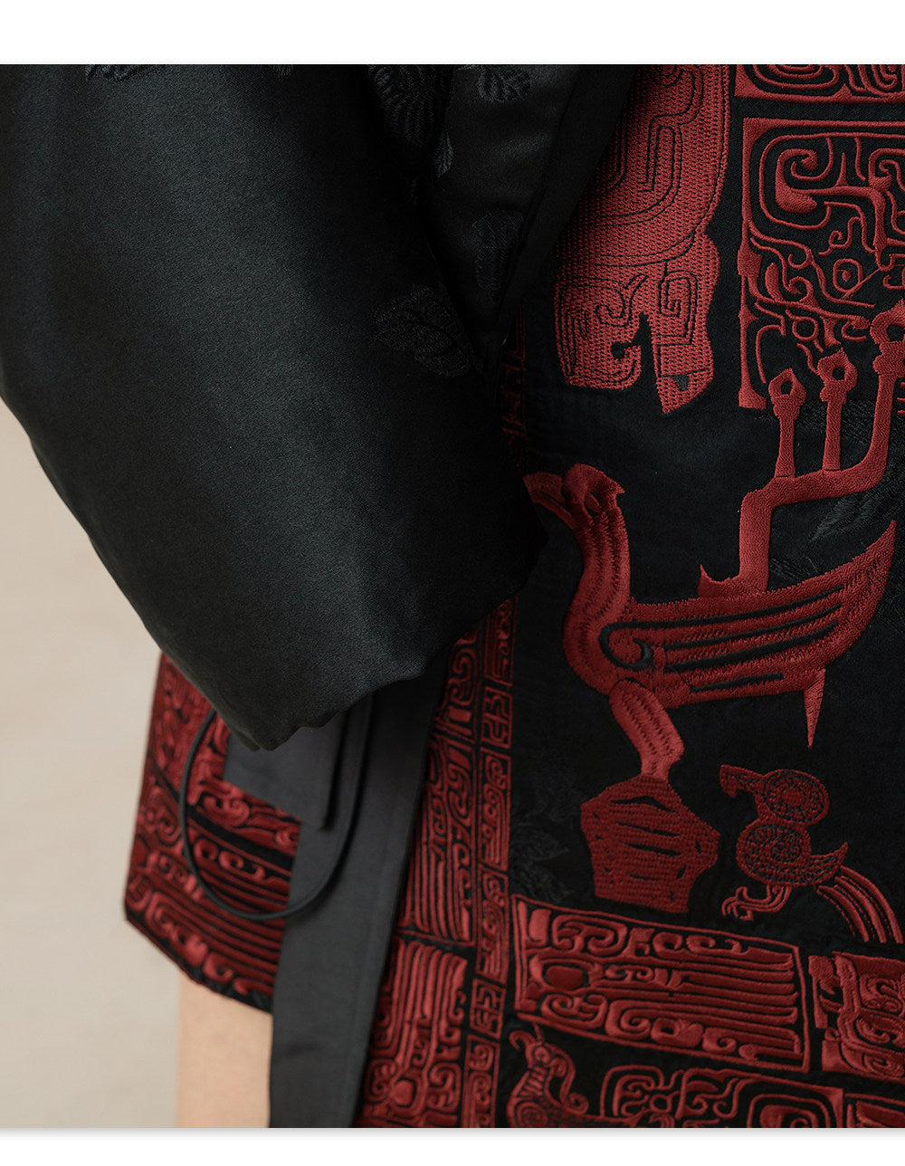 Sanxingdui Hand Embroidered Midi Skirt
