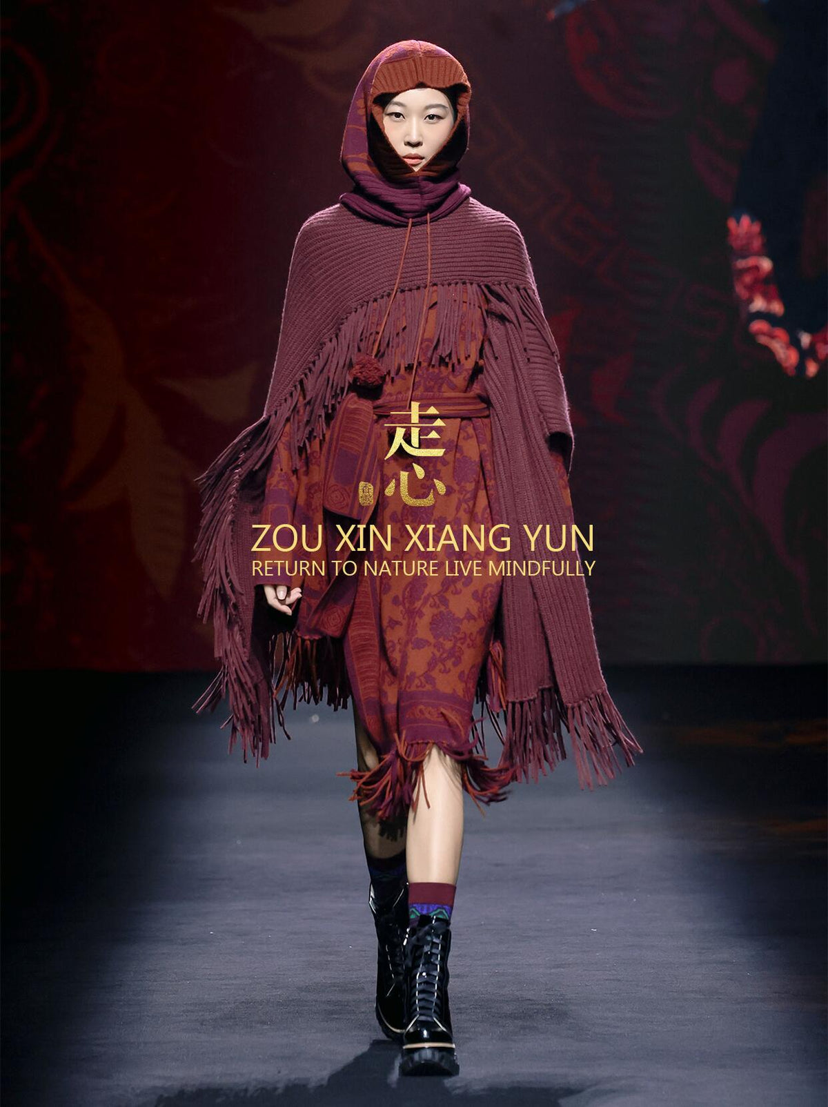 Luxury 210g Red Lotus Cashmere Balaclava-254ZX2529