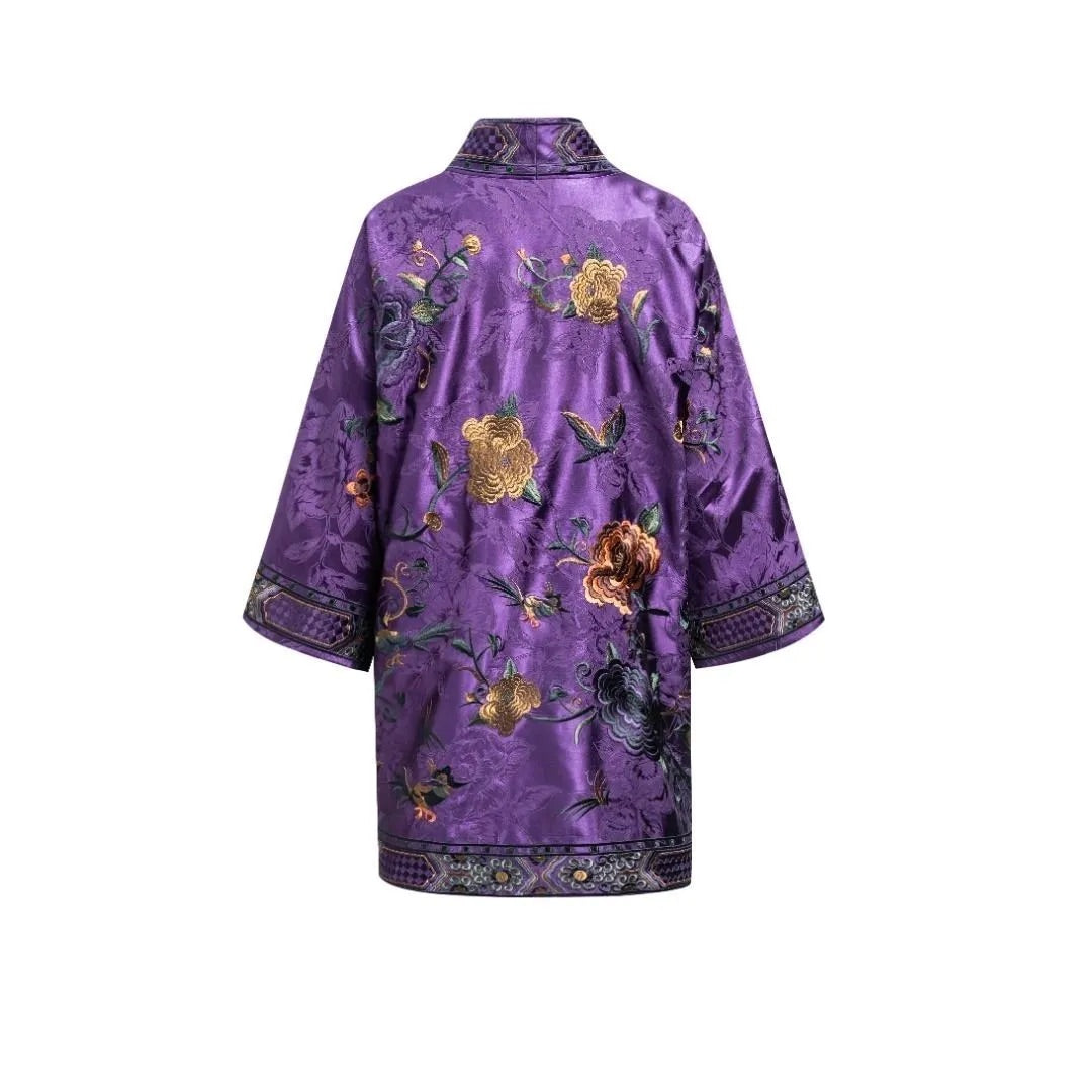 Luxury Violet Silk Kasaya Jacket-25ZWT6093