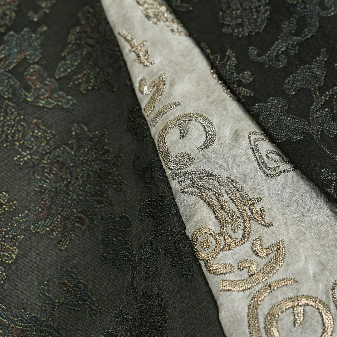 Luxury Green Silk Kimono Robe Coat-25ZY51360022