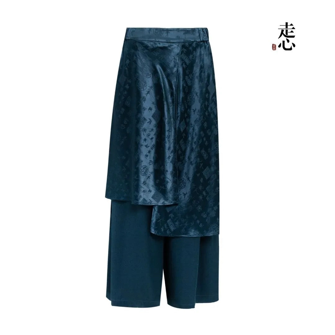 Luxury Purple 12 Ornaments Silk Skirt Pants-26Z26211809