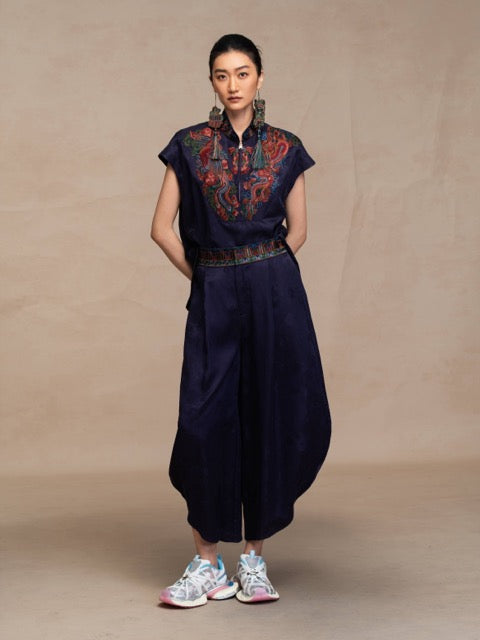 Luxury Dragon & Phoenix Silk Tunic Top-26ZW62F