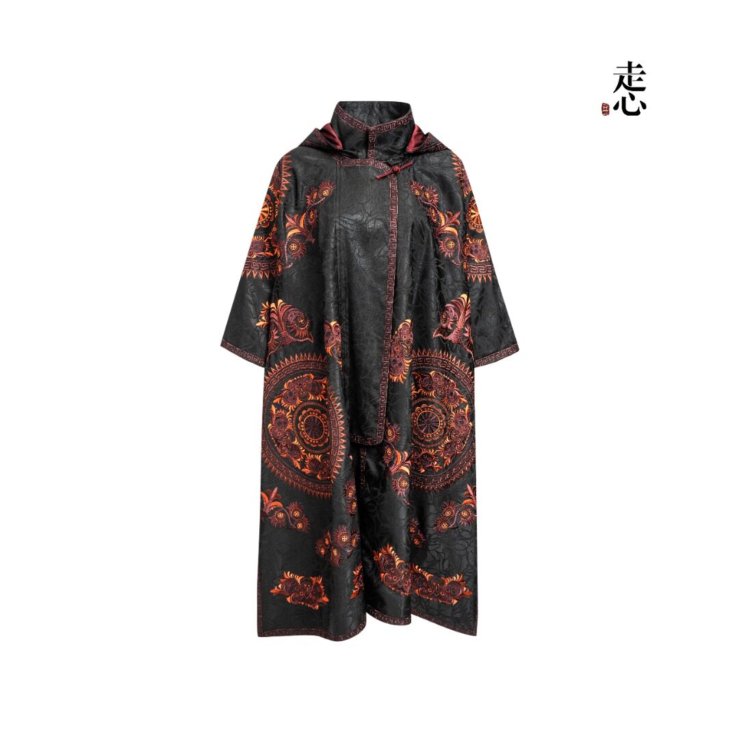 Luxury Silk Cape Coat Butterfly Mother-25ZWT6104