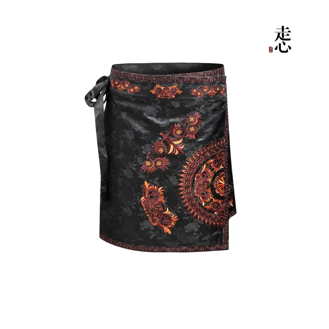 Luxury Silk Wrap Skirt Butterfly Mother-25ZDQ6072