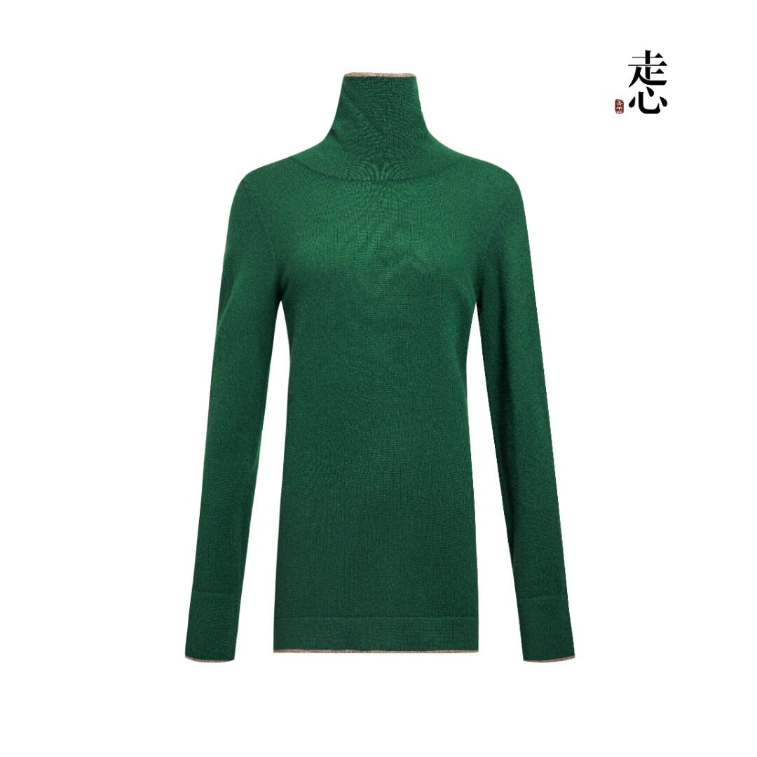 Luxury Pure Cashmere Turtleneck Base Layer-24ZAD0947-ZX