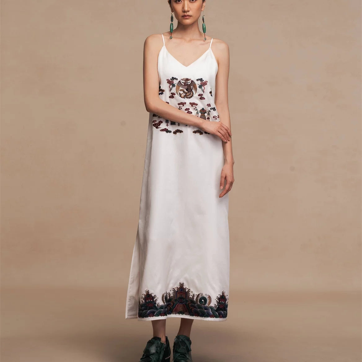 Luxury White Cloud Silk Organza Slip Dress-26ZLY6284