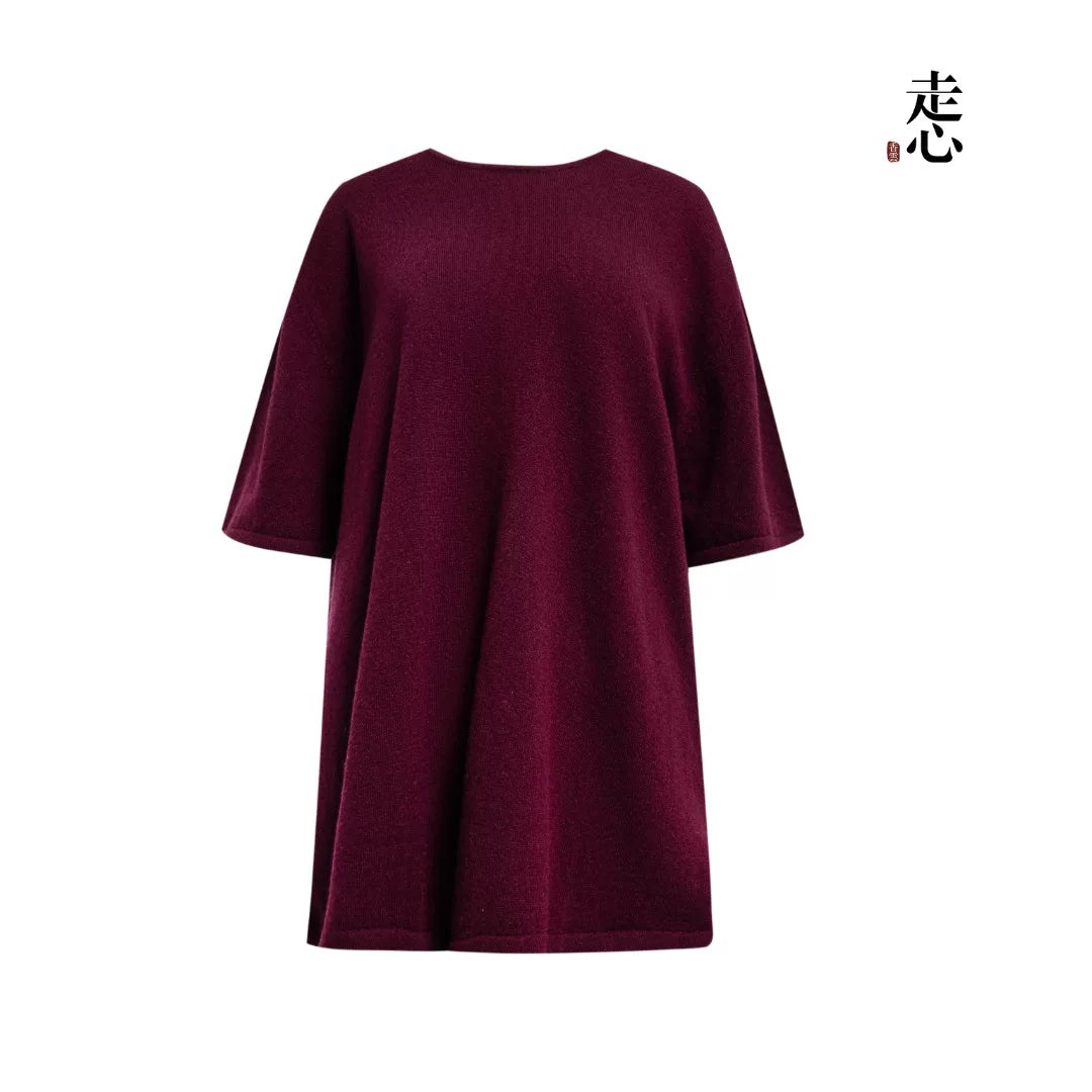 Luxury 240g Pure Cashmere Half Sleeve Top-26ZX2602-1