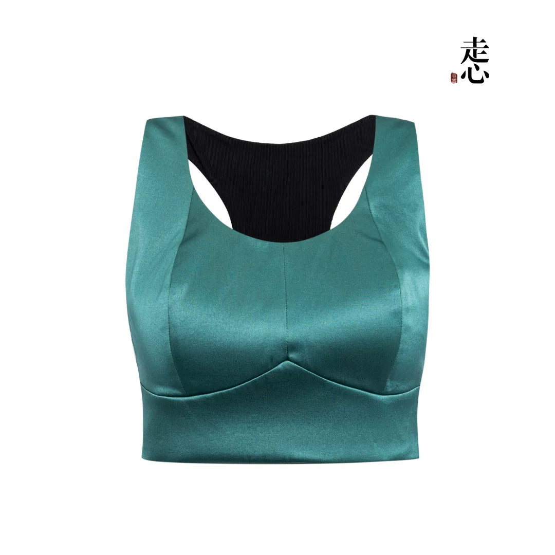 Luxury Heavy Silk Satin Racerback Bralette- 26Y20901