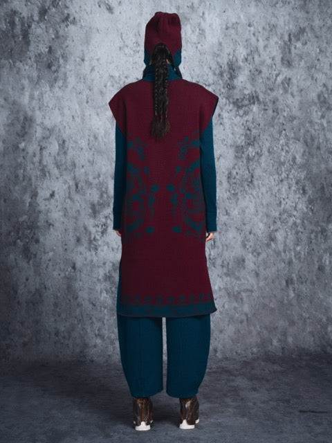 Luxury 665g Red Parasol Cashmere Dress-26ZX2630