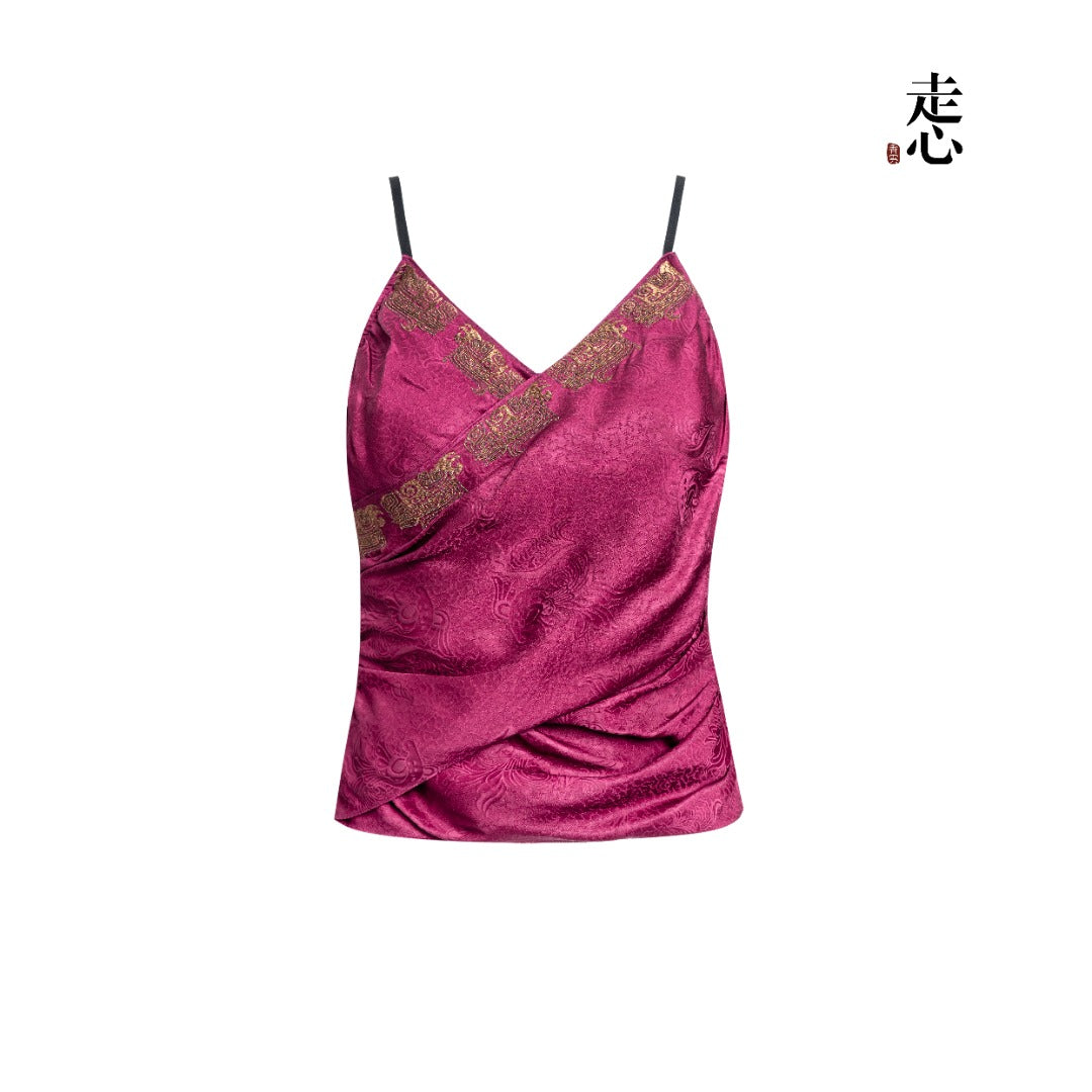 Xiangyun Silk Open-Back Top
