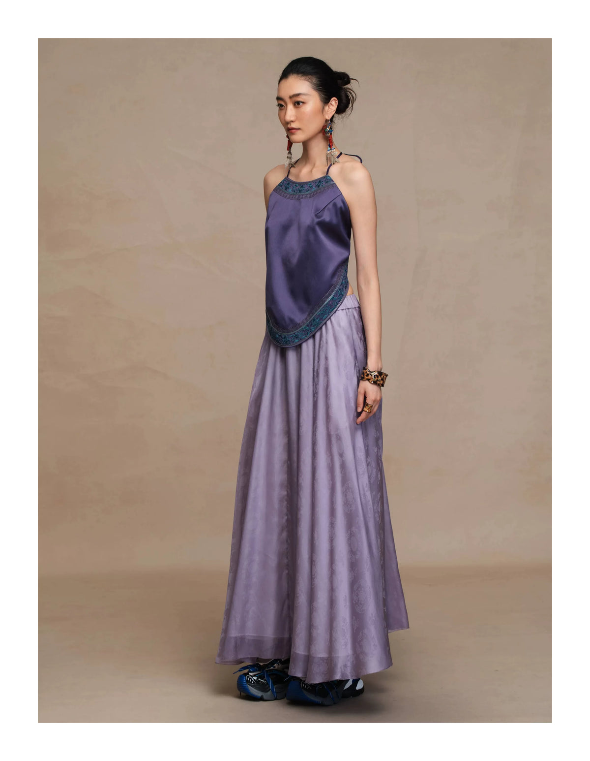 Luxury Silk Organza Jacquard Maxi Skirt- 26Z26214429