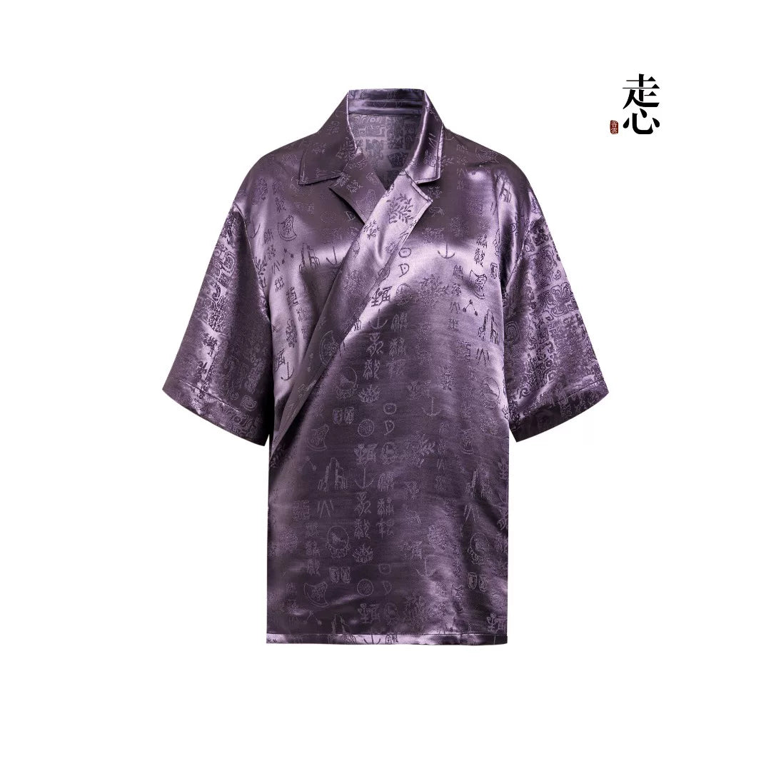 Luxury Glacial Blue Silk Crossover Top-26Z76218099