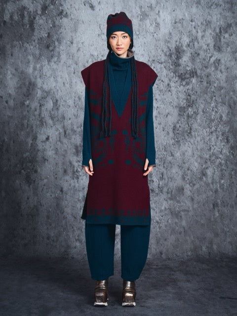 Luxury 665g Red Parasol Cashmere Dress-26ZX2630