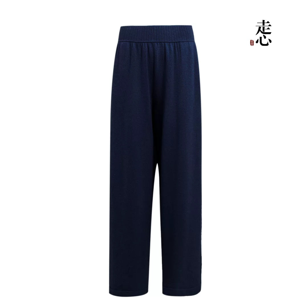 Luxury 465g Cashmere Wide-Leg Knit Pants- 26ZX2607