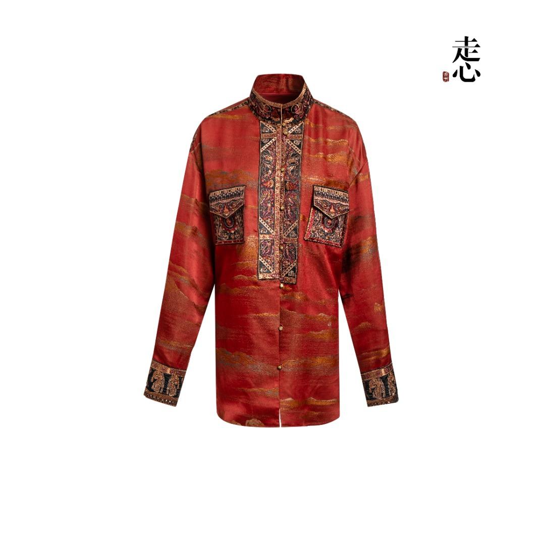 Luxury Dunhuang Brocade Silk Shirt-25ZX8192