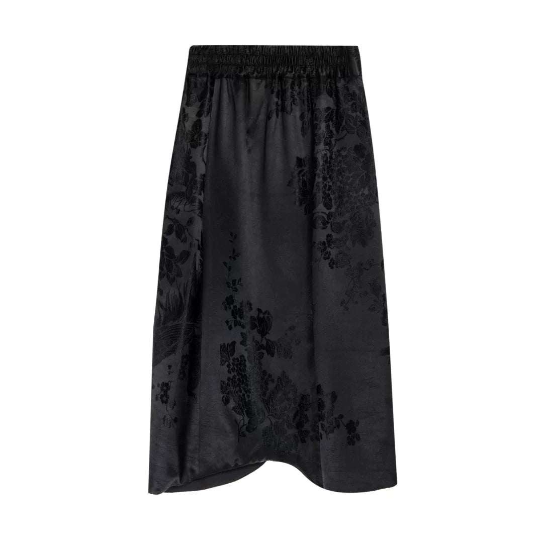 Luxury Black Luoyue Silk Drop Crotch Pants-26Z143M