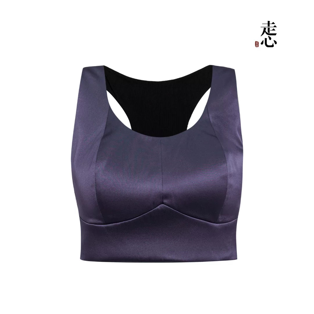 Luxury Heavy Silk Satin Racerback Bralette- 26Y20901