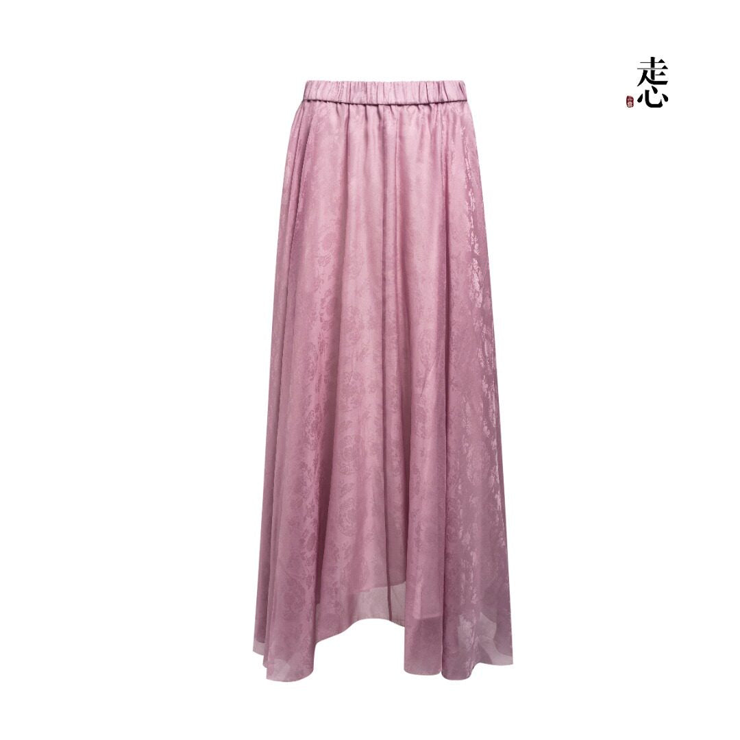 Luxury Silk Organza Jacquard Maxi Skirt- 26Z26214429