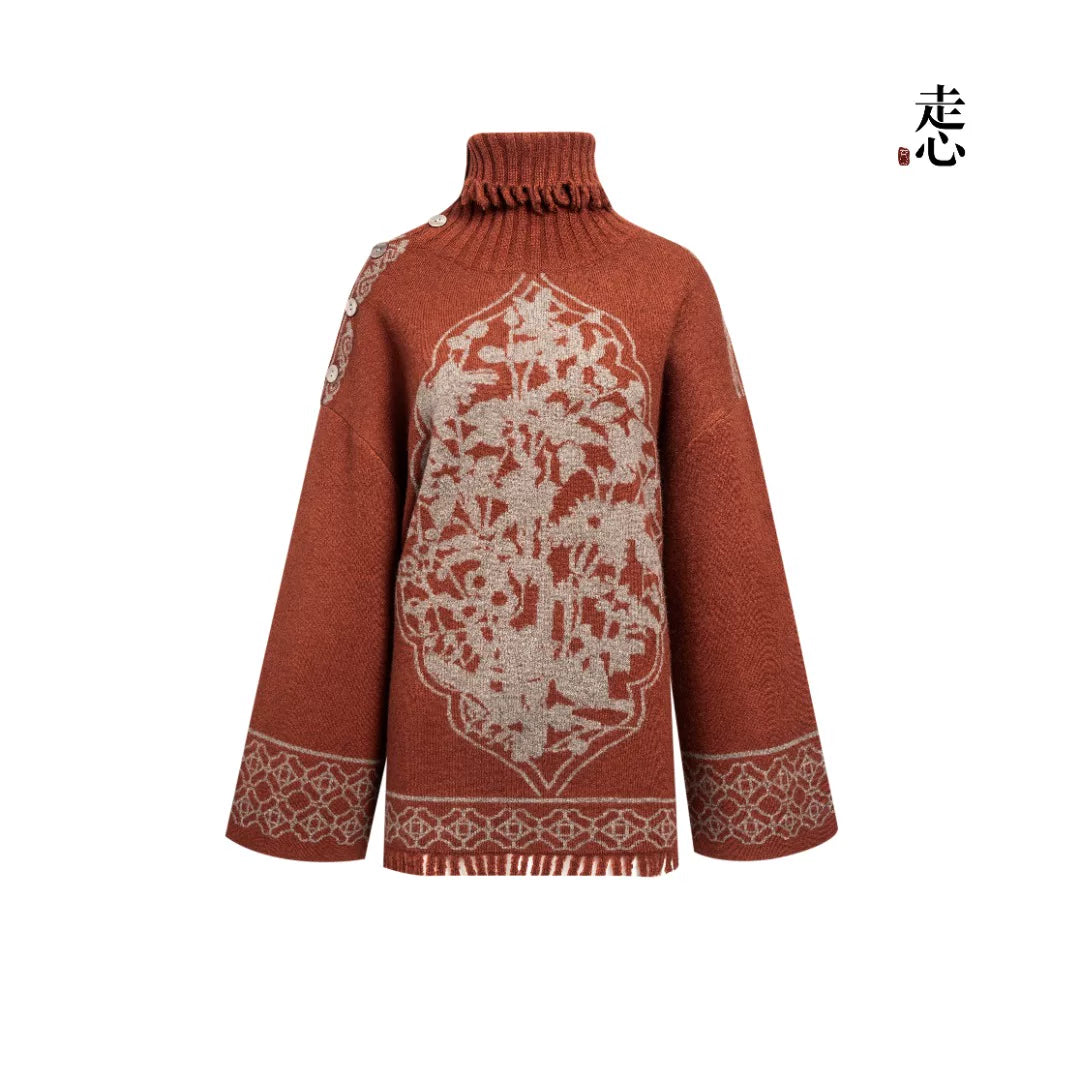 Luxury 760g Brown Gilded Cashmere Sweater-25ZX2520