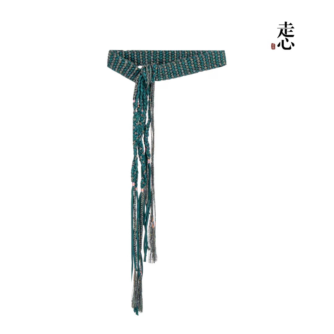 Luxury Hand-Braided Silk Tassel Belt-26ZDG701