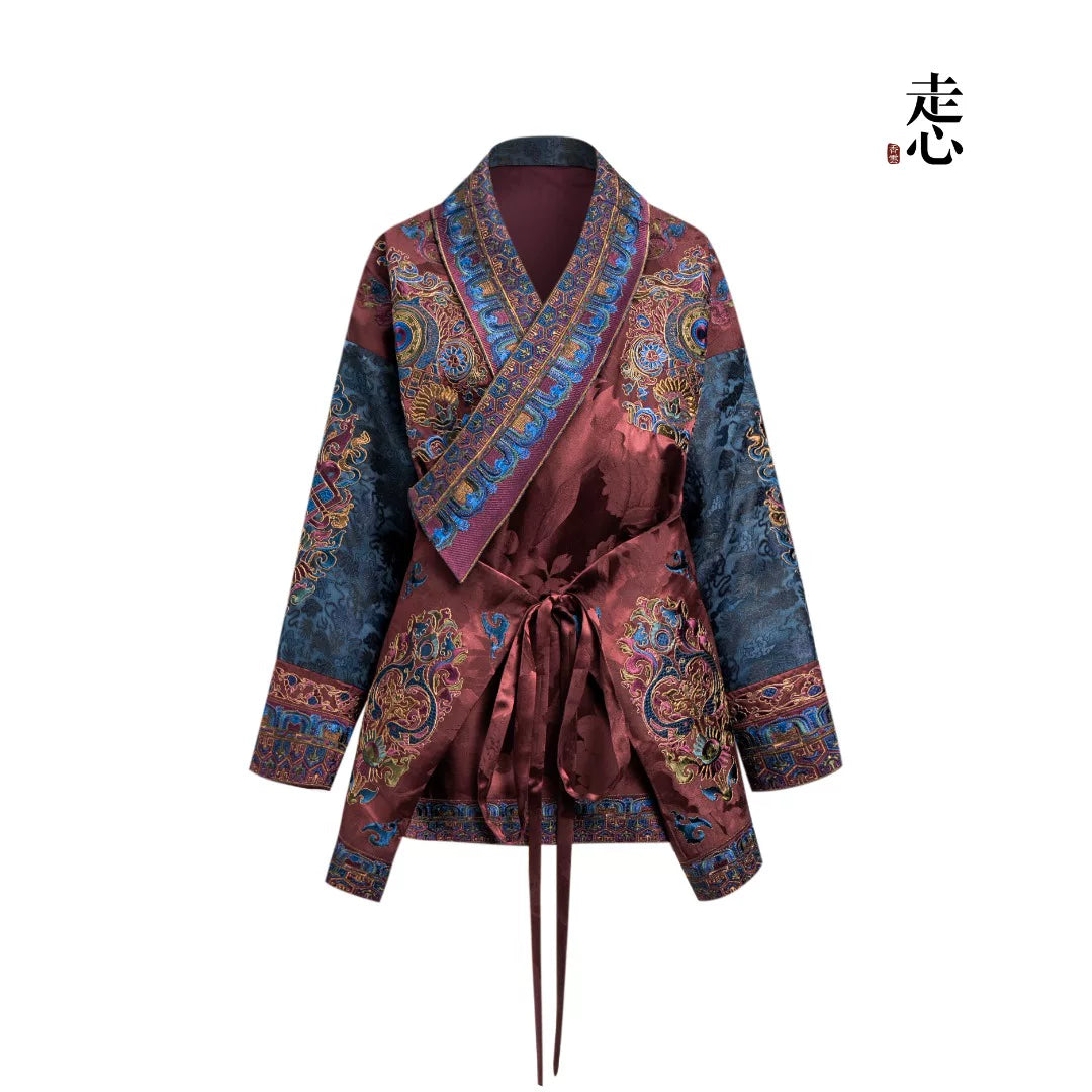 Luxury Eight Auspicious Silk Wrap Robe-25Z263M