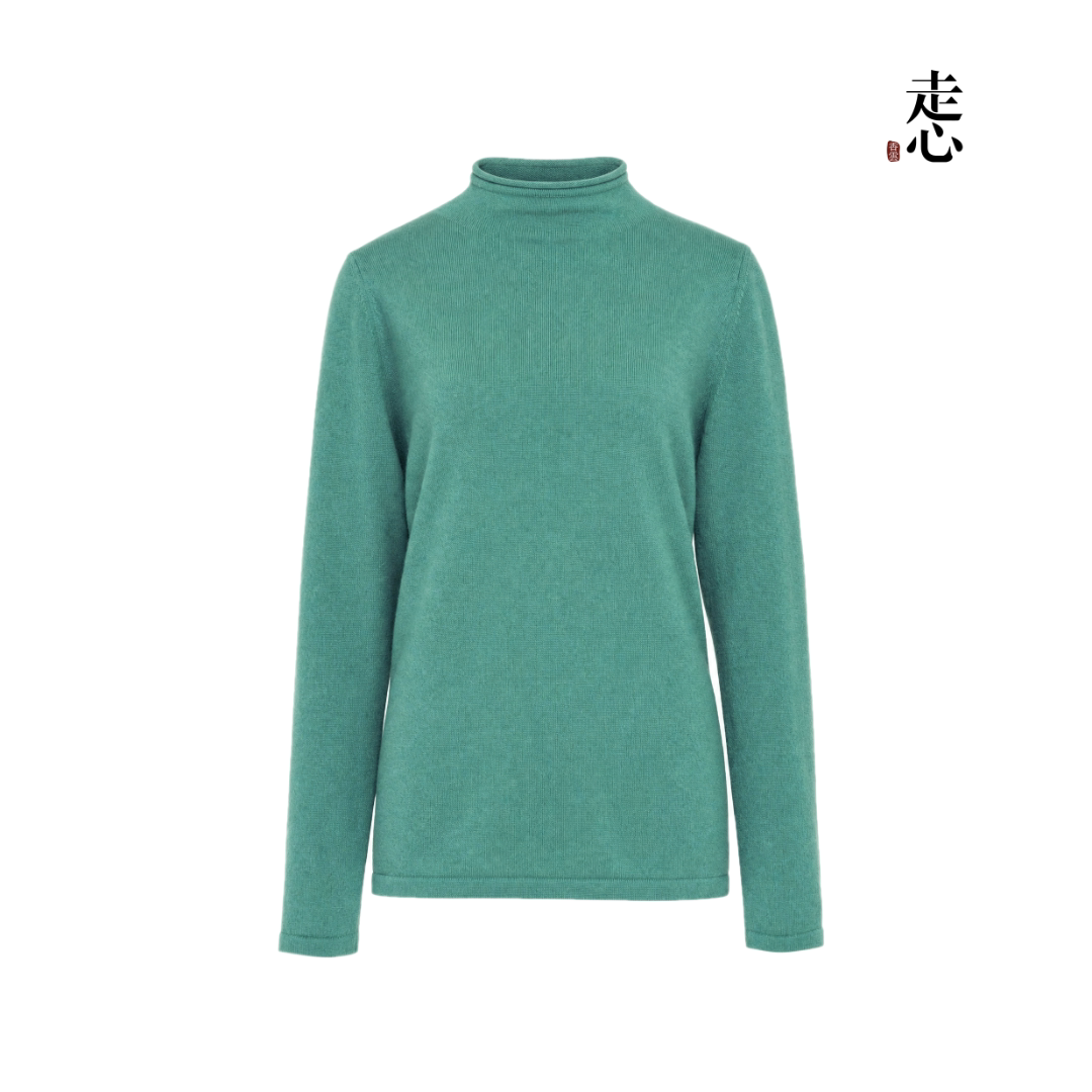 Luxury Blue 270g Pure Cashmere Sweater-26ZX2605