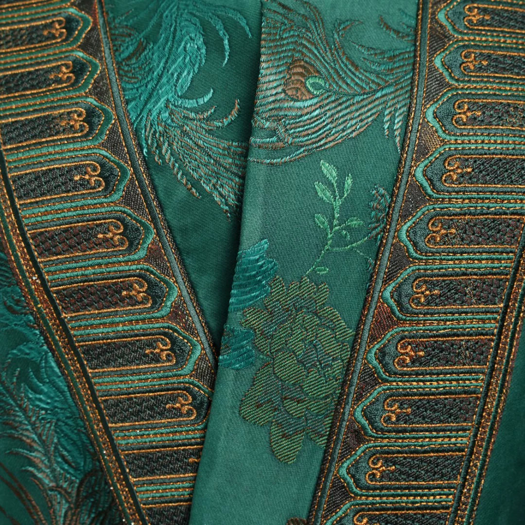 Luxury Emerald Song Brocade Wrap Vest-26Y01121
