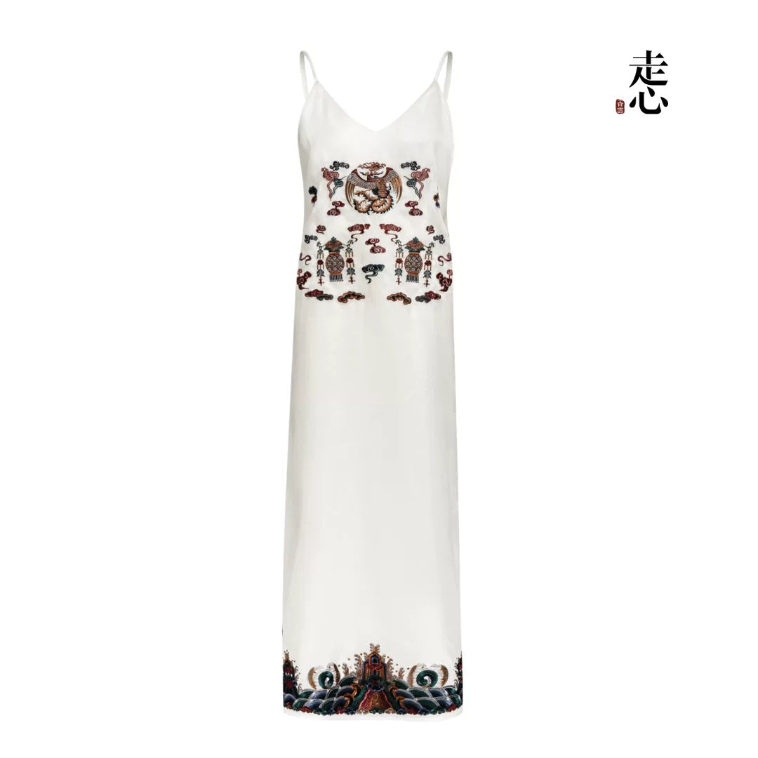 Luxury White Cloud Silk Organza Slip Dress-26ZLY6284