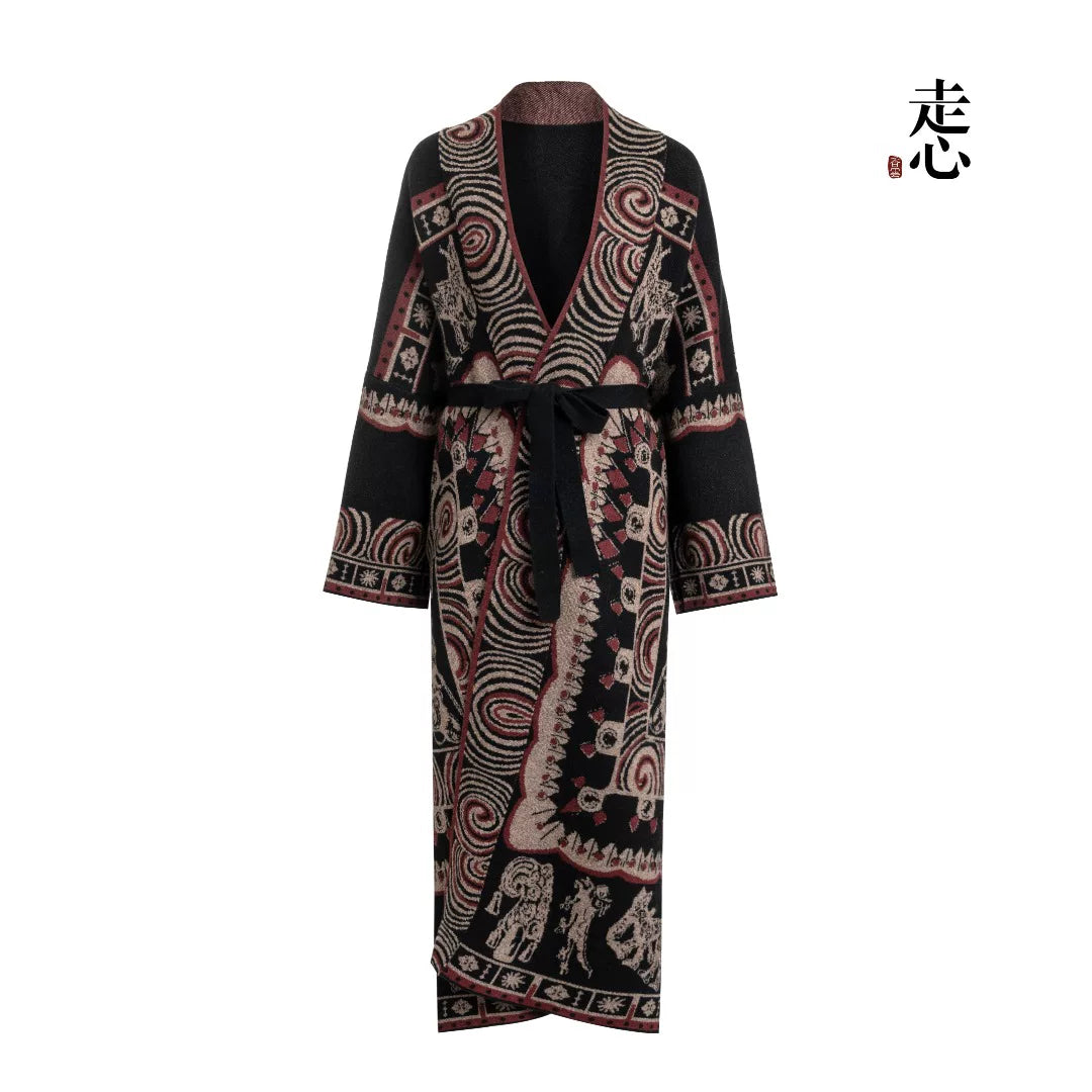Luxury 1200g Beasts Cashmere Robe Coat-24ZZX2408