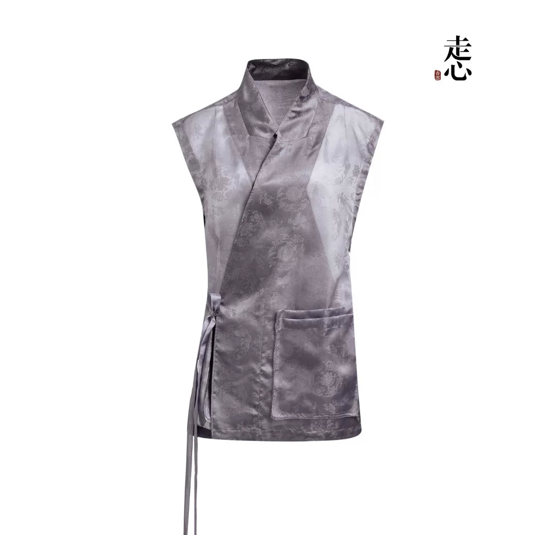 Luxury Silk Organza Crossover Wrap Vest- 26Y10101