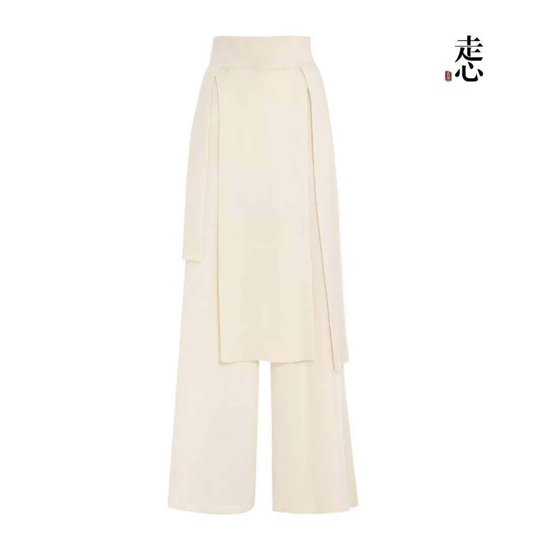Luxury Green 780g Cashmere Skirt Pants-26ZX2603