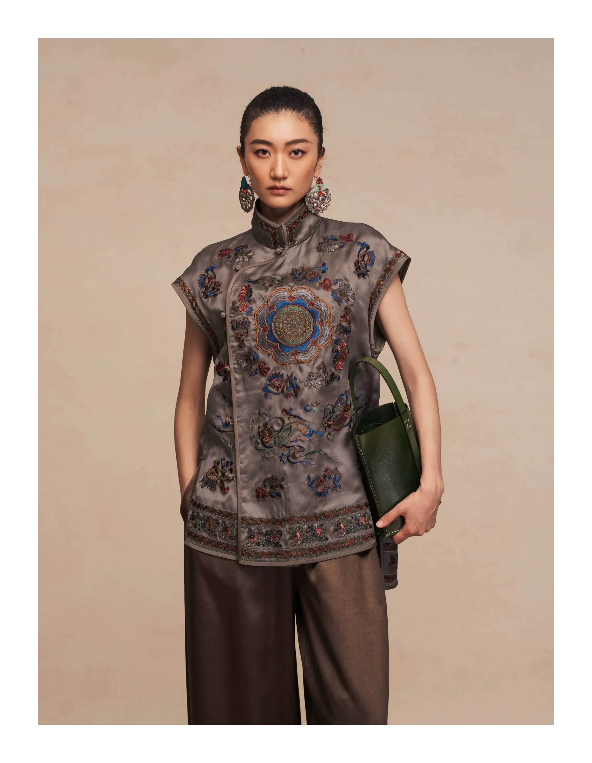 Luxury Silk Vest Dunhuang Lotus Caisson-26ZCS6297