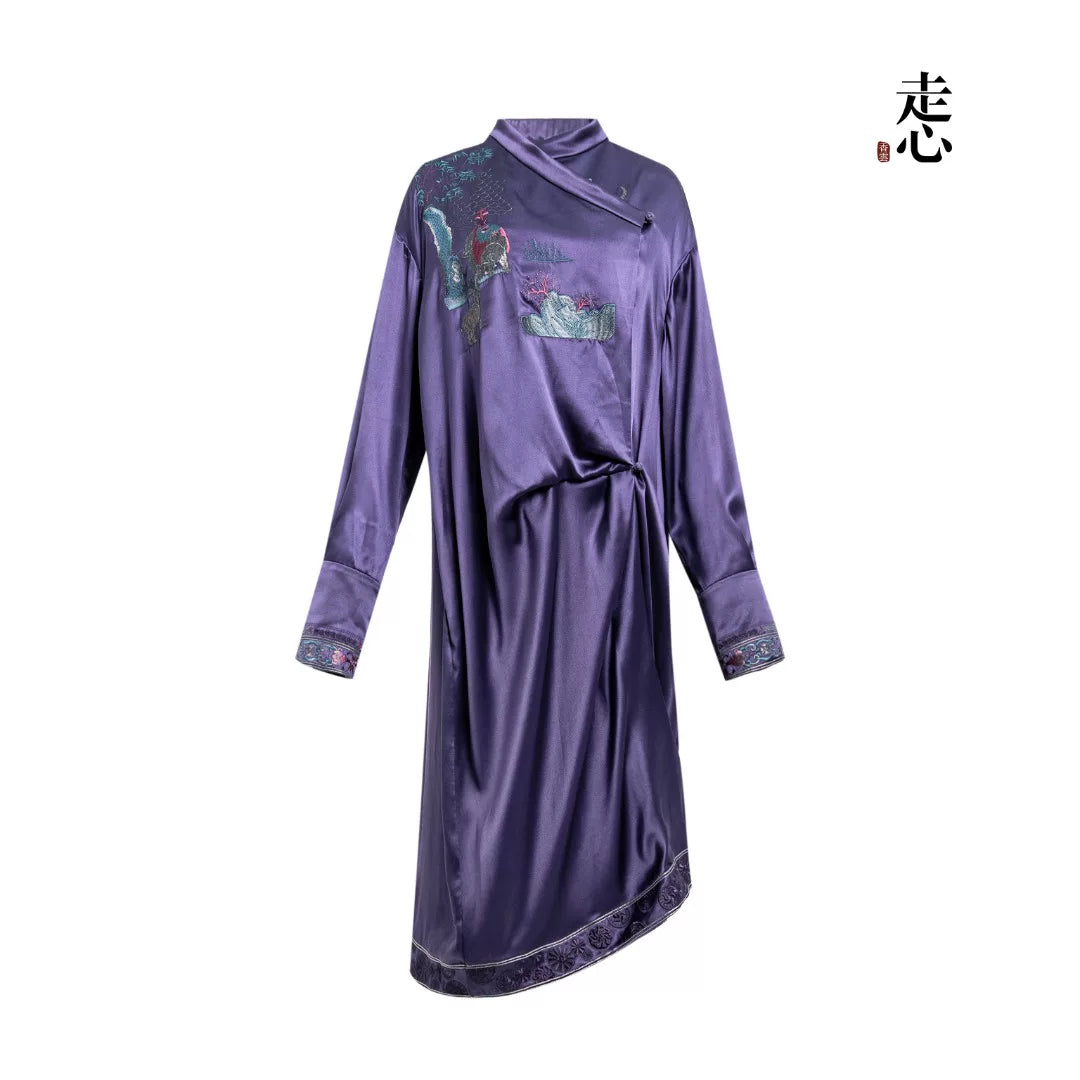 Luxury Twelve Ornaments Silk Duster Coat-26ZLY6671