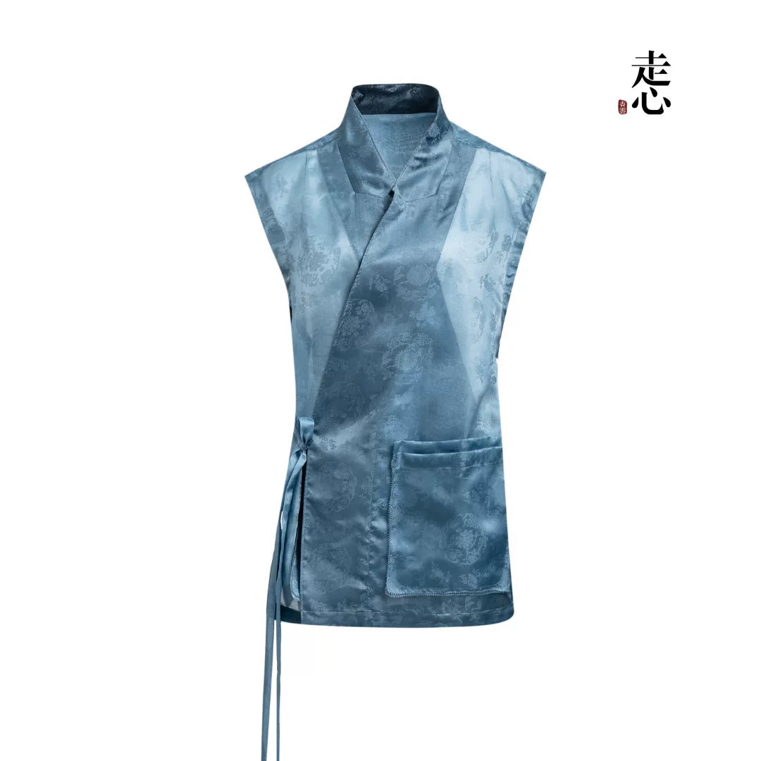 Luxury Silk Organza Crossover Wrap Vest- 26Y10101