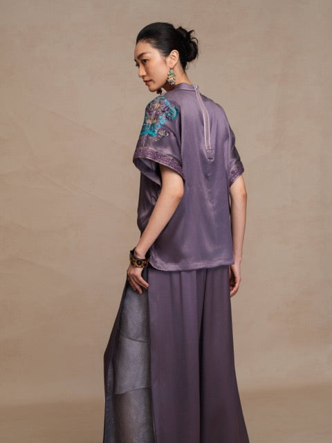 Luxury Lavender Silk Porcelain Pullover-26Y12401