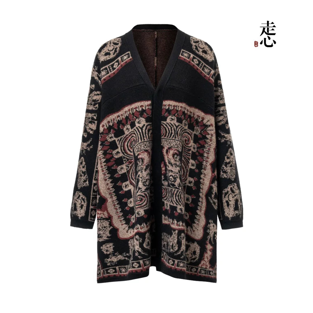 Luxury 935g Beasts Cashmere Cardigan Wrap-24ZX2405