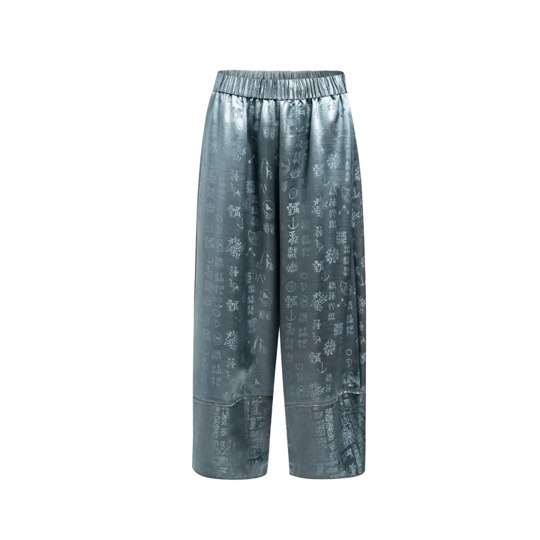 Luxury Twelve Chapters Silk Wide-Leg Pants- 26Z76211079