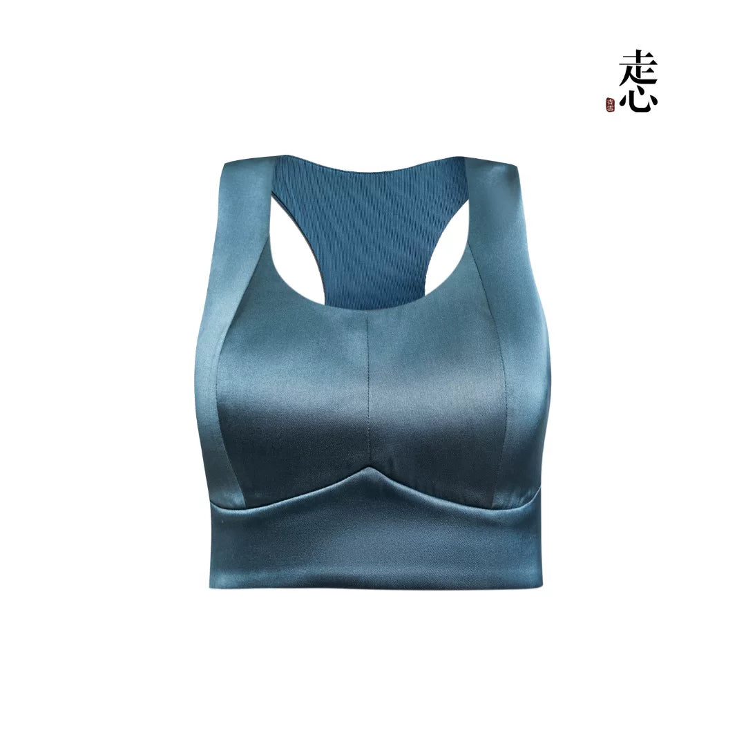 Luxury Heavy Silk Satin Racerback Bralette- 26Y20901