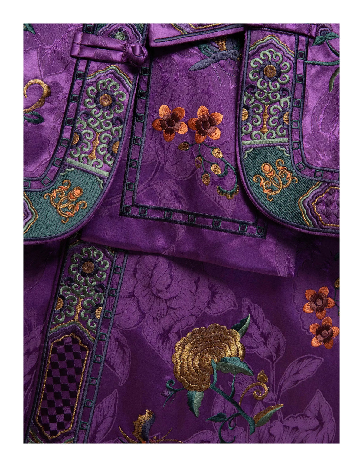 Luxury Imperial Violet Silk Cardigan Jacket-25ZWT5965