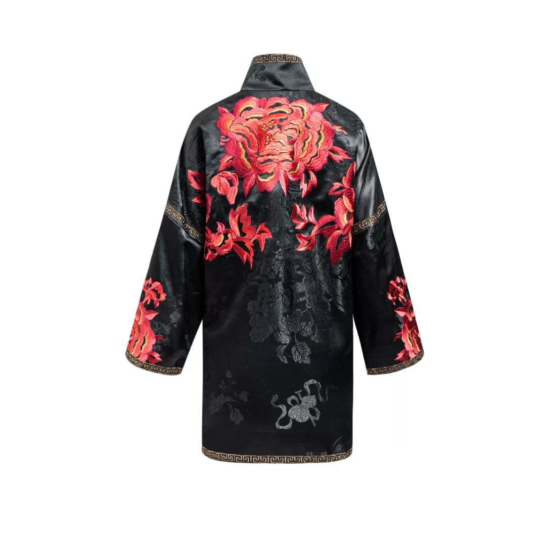 Luxury Silk Kasaya Robe Blooming Peony-25ZWT6046