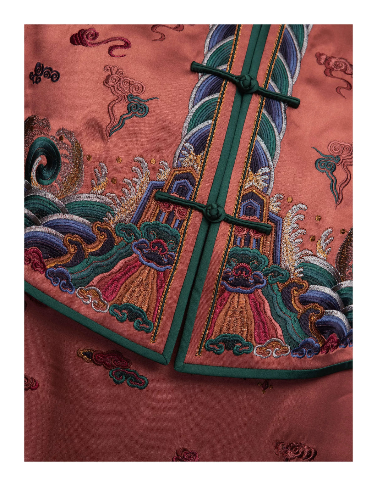 Luxury Pink Rainbow Cloud Silk Capelet-26ZMJ6276