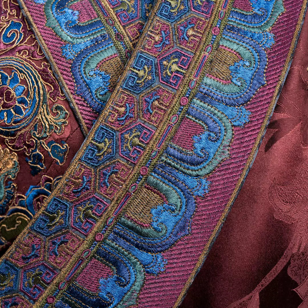 Luxury Eight Auspicious Silk Wrap Robe-25Z263M