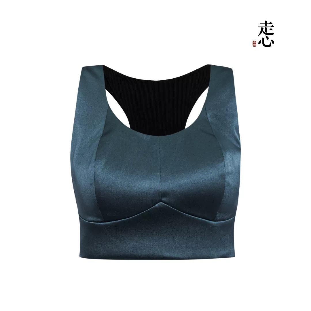Luxury Heavy Silk Satin Racerback Bralette- 26Y20901