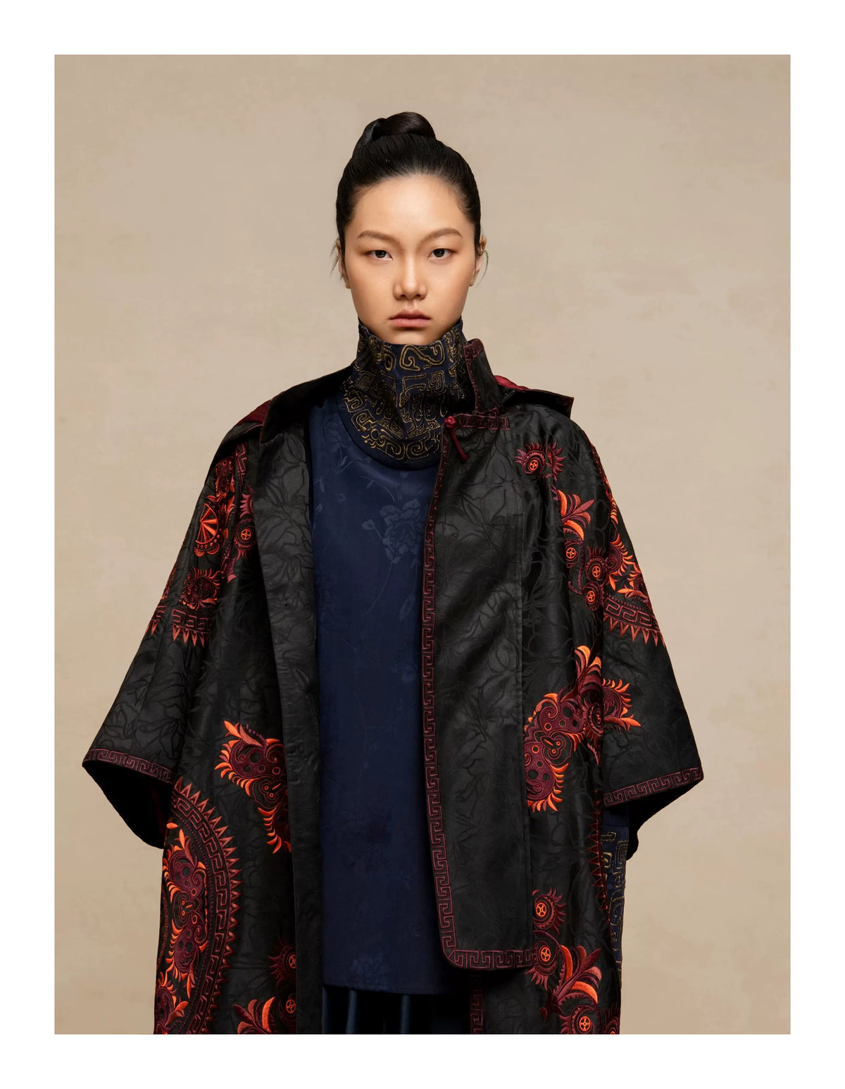 Luxury Silk Cape Coat Butterfly Mother-25ZWT6104
