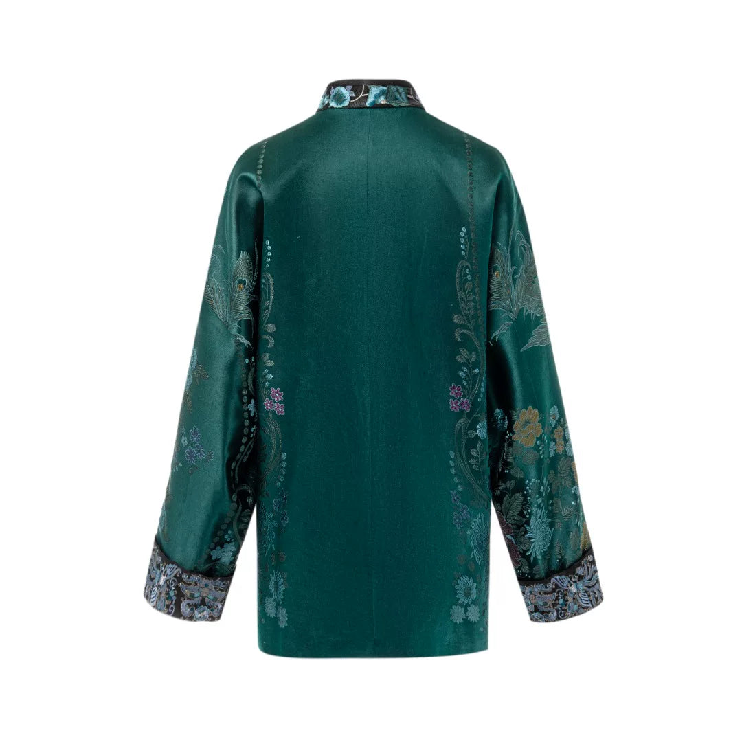 Luxury Black Luoyue Silk Wrap Jacket-26Z141M