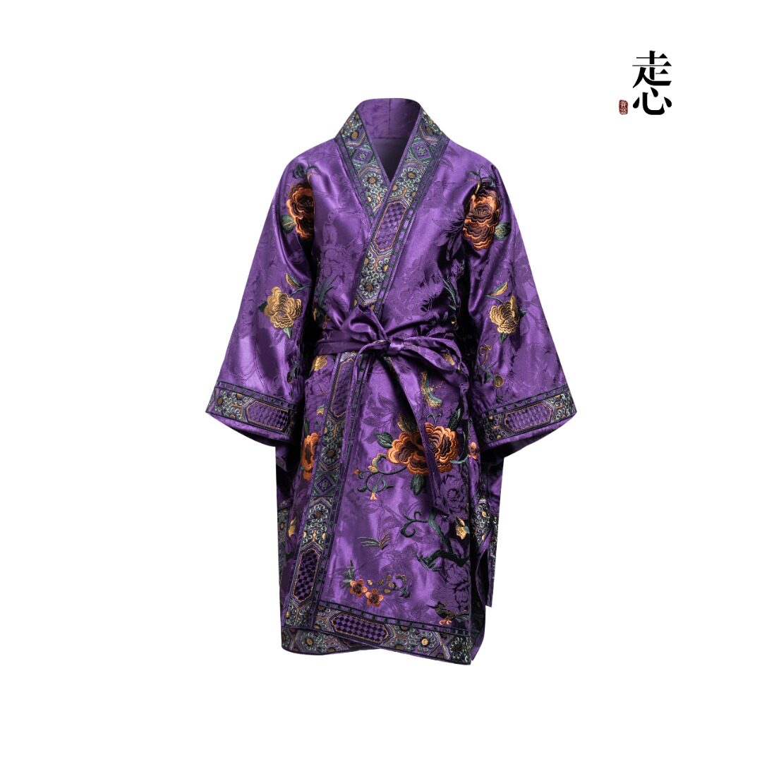 Luxury Violet Silk Kasaya Jacket-25ZWT6093